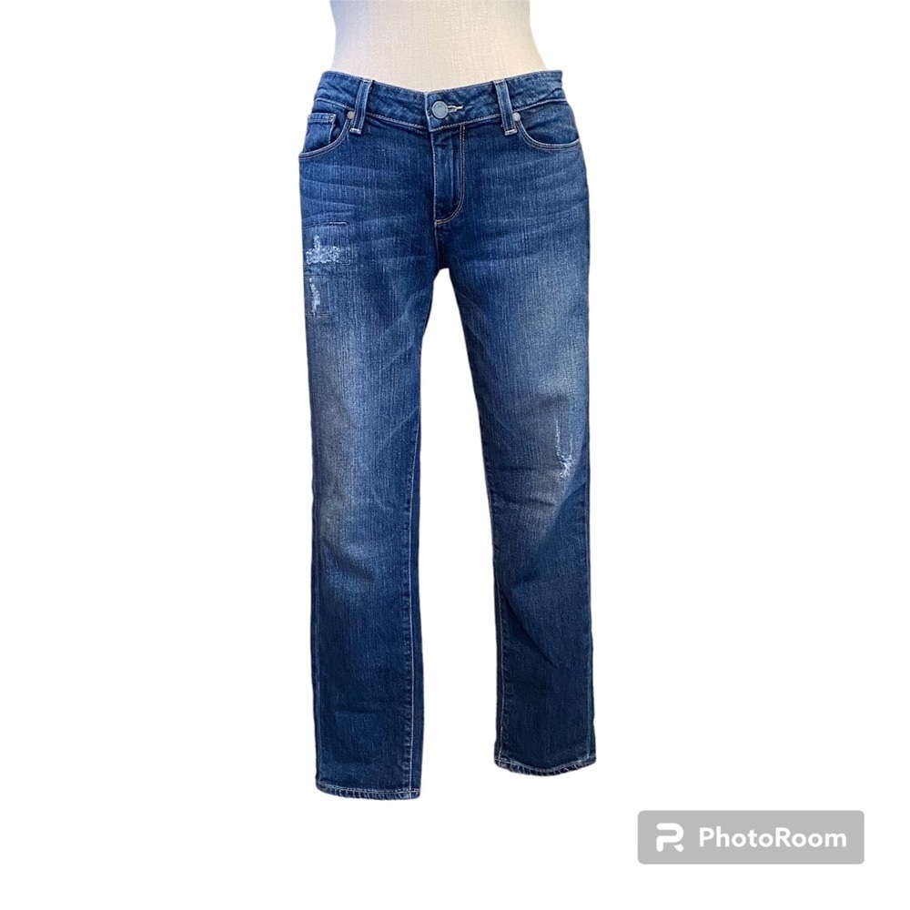 PAIGE Skyline Ankle Peg distressed denim jeans - size 29.